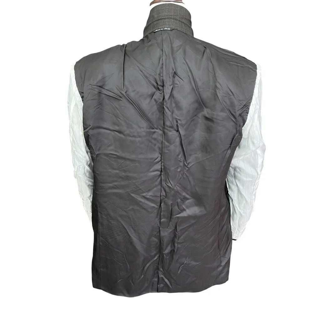 Canali 100% Wool 3 Button Blazer Sports Coat‎ 44R (54 EU) Dark Gray Glen Plaid